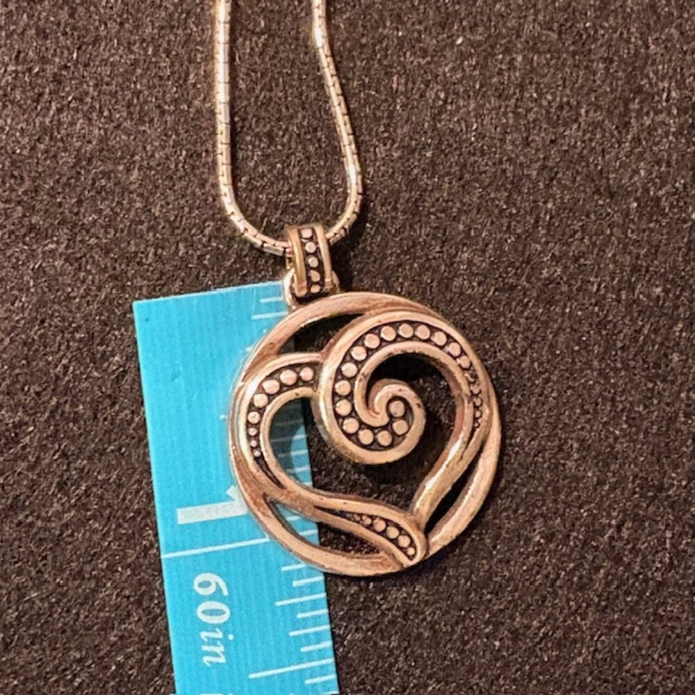 Brighton Ayu Heart Retired Pendant Necklace Pebble Dot Circular Silver Plated - Picture 6 of 7